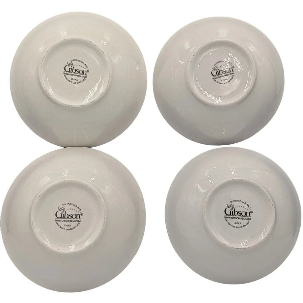 Gibson Noel Morning Soup Bowls Christmas Tree Holiday Vintag Set of Four